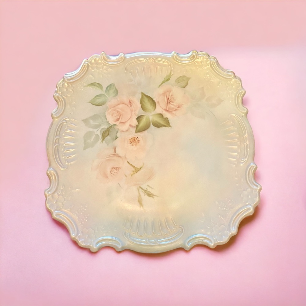 🌸 Signed Vintage 1964 Hand-Painted Floral Decorative Plate 🌸